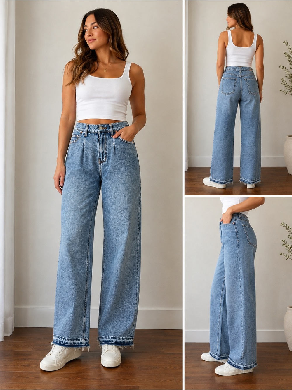 Sincerely Jules High Rise Wide Leg Jeans Light Wash NWOT